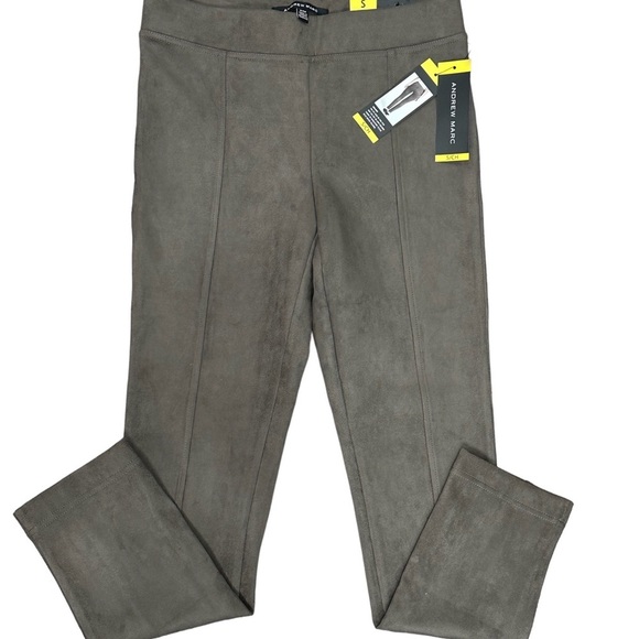 Andrew Marc Women's 4 -6 Small Faux Suede Pull On Ponte Leggings Pants Taupe NWT - Picture 3 of 12